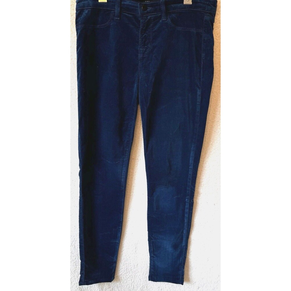 J Brand‎ Jeans Velvet Pants Womens Size 30 Libertine Mid Rise Super Skinny Blue